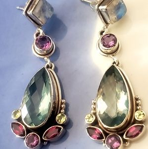 Nicky Butler Topaz Garnet Gemstone Earrings 925